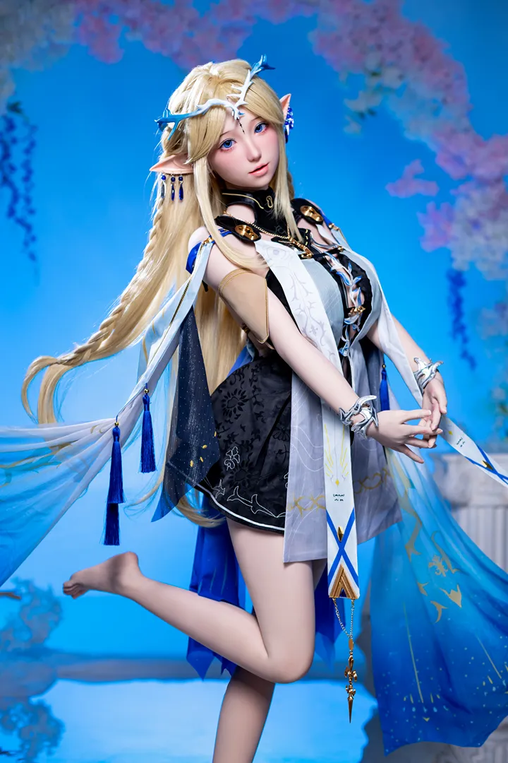 149cm (4ft11) Petite B-Cup Jelly Breasts Silicone Sex Doll LiHuiNai, ROS Head
